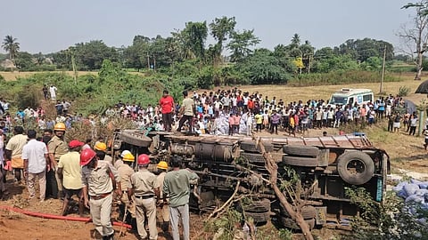 Lorry Turned