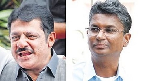 Minister Zameer Ahmed Khan (L) Minister Satish Jarkiholi(File photo)