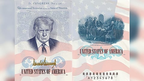 The State Department posted on social media a sample of the passport,