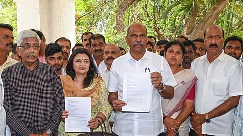 T D Raje Gowda apply for Election Comission