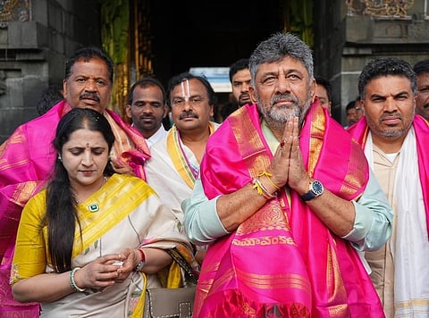D K Shivakumar visit to Tirupati