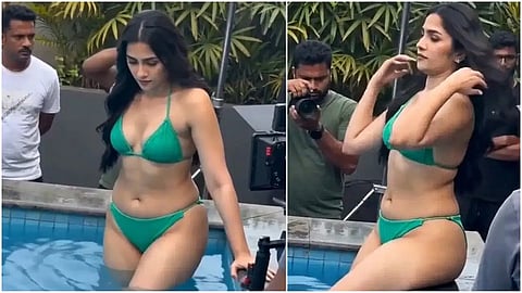 Actor Rukmini Vasanth's viral bikini shoot clips spark online buzz