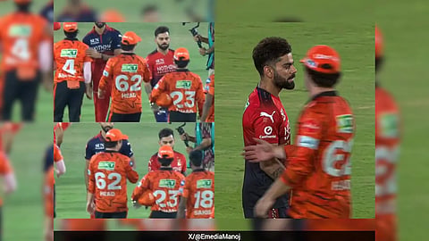 RCB's Virat Kohli snubs SRH's Travis Head after an IPL 2026 match.