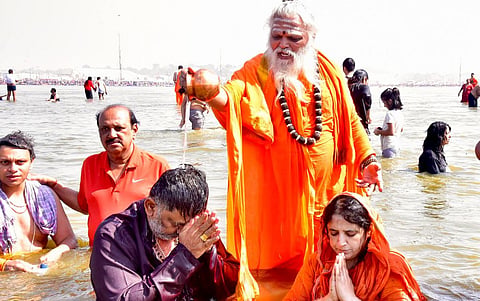 DKS couple takes holy dip at Triveni Sangam in Prayagraj(File photo)