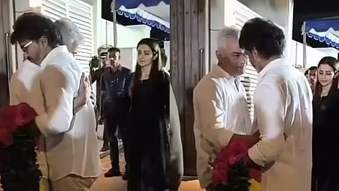 CM Vijay-Actress Trisha Hug Ajith Kumar After Mother Mohini Manis Death