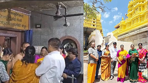 Durga Stalin Visits Chamundi Hills, Offers Special Prayers