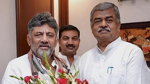 Congress leader BK Hariprasad greets CM-designate DK Shivakumar in New Delhi