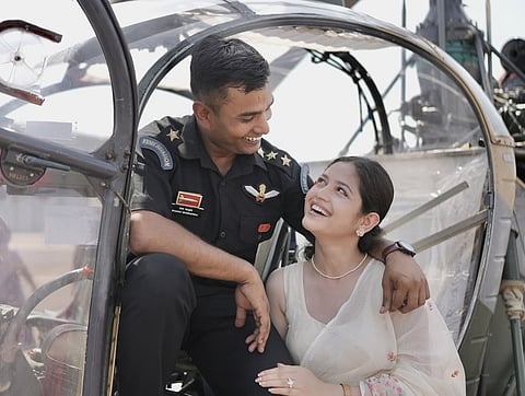 Capt Bharat Bharadhwaj with his girl friend