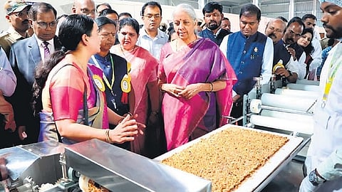 Union Finance Minister Nirmala Sitharaman in Kudligi taluk last year.