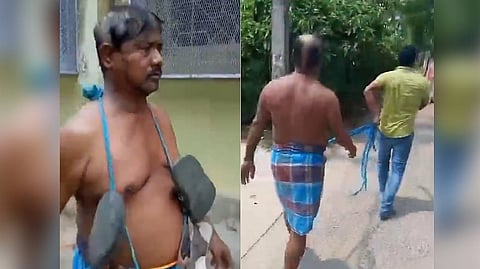 Videos circulating on social media purportedly showed Manna with his head shaved and a garland of shoes around his neck as he was led through the village by locals.