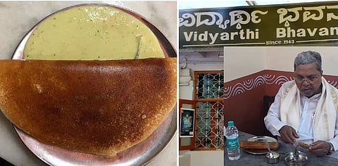 Ex CM Siddaramaiah in Vidyarthi Bhavan enjoying Masala Dosa