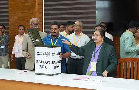 Polling in progress for 7 seats in Legislative Council . The Congress, which now has 37 members in the 75-member Upper House
