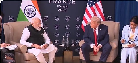 PM Narendra Modi and Donald Trump in G7 summit