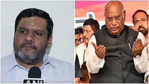 Gaurav Vallab and Mallikarjun Kharge (File photo)