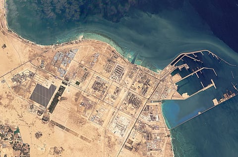 This satellite image from Planet Labs PBC shows the Ras Laffan industrial area in Qatar on March 6, 2026.