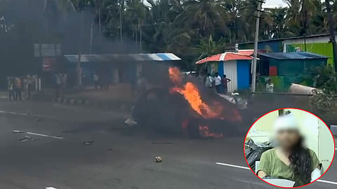 Man Stabs Woman Inside Cab, Dies After Detonating Petrol Bomb