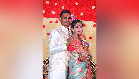Sanjana with her husband Bhagwat Dnyaneshwar