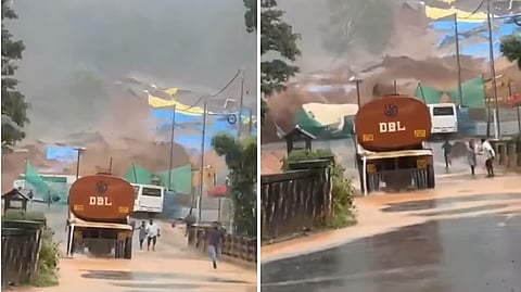 Video Captures terrifying moment landslide