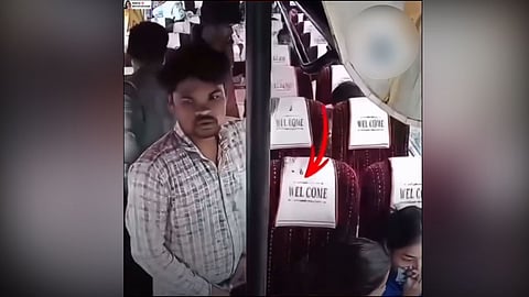 young man approached a woman in a moving bus and tried to expose his private parts