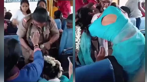 Fight between female conductor and passenger in KSRTC bus