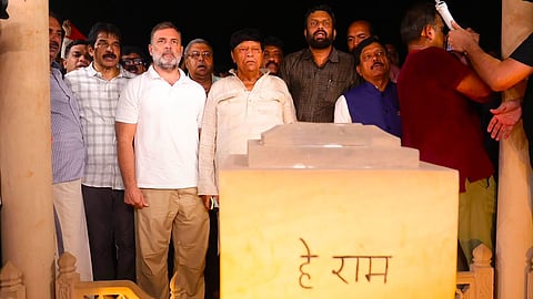 Rahul Gandhi leads INDIA bloc march to Gandhi Smriti