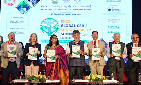 Chief Minister DKShivakumar
addressed the FKCCI Global CSR & Sustainability Summit 2026