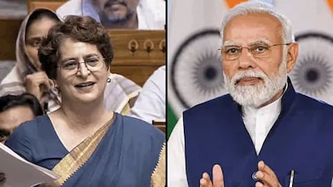 Priyanka Gandhi Vadra and PM Narendra Modi