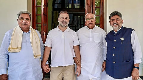 ಖರ್ಗೆ, ರಾಹುಲ್ ಜೊತೆಗೆ ಡಿಕೆ ಶಿವಕುಮಾರ್, ಸಿದ್ದರಾಮಯ್ಯ
