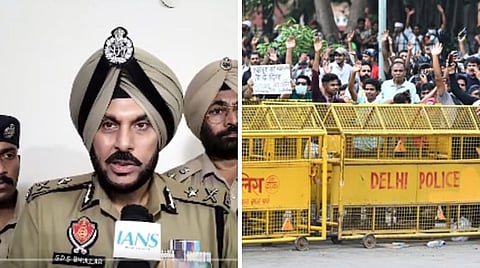 Punjab Police- CJP protest in Jantar Mantar