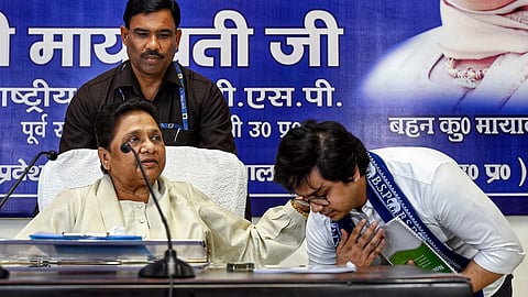 Bahujan Samaj Party (BSP) supremo Mayawati, with her nephew Akash Anand