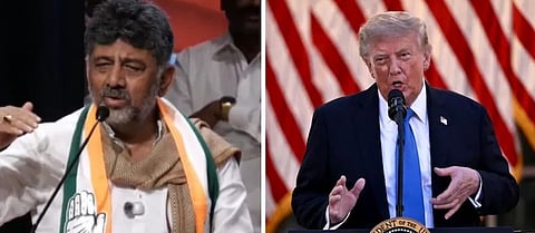 D K Shivakumar and Donald Trump