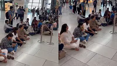 Passengers Protest at Delhi Airport