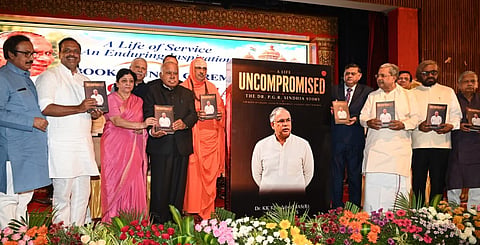 Ex CM Siddaramaiah and others in PGR scindia book A life uncompromised release event