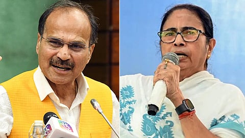 Adhir Ranjan Chowdhury (L) and Mamata Banerjee