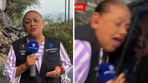 Car Wipes out Mexican TV News Reporter and camera man During Live Coverage