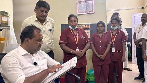 UT khader visits hospital