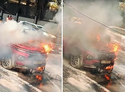 Toyota car burn