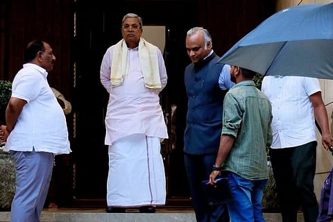 Siddaramaiah and Priyank Kharge in Mysuru