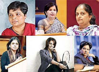 ಮೇಲಿನ ಸಾಲು: ನೀಲಿಮಾ, ನಿರುಪಮಾರಾವ್, ಟಿ.ಕೆ. ಅನುರಾಧಾಕೆಳಗಿನ ಸಾಲು: ಸುನೀತಾ ನಾರಾಯಣ, ಸೈನಾ ನೆಹ್ವಾಲ್, ಇಂದ್ರಾ ನೂಯಿ