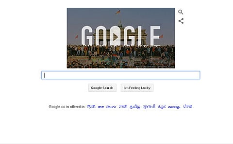 ಬರ್ಲಿನ್ ಗೋಡೆ ಪತನವಾದ 25 ನೇ ವಾರ್ಷಿಕ ದಿನಾಚರಣೆಯ ವಿಡಿಯೊ ಡೂಡಲನ ಆಕರ್ಷಕ ವಿನ್ಯಾಸ