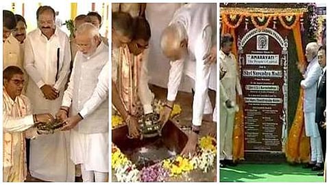 ಆಂಧ್ರ ಪ್ರದೇಶ ನೂತನ ರಾಜಧಾನಿಗೆ ಚಾಲನೆ ನೀಡಿದ ಪ್ರಧಾನಿ