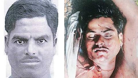 ಕಲಬುರ್ಗಿ ಹಂತಕನನ್ನು ಹೋಲುವ ರೇಖಾಚಿತ್ರ(ಮೊದಲನೆಯದ್ದು), ಎರಡನೆಯ ಚಿತ್ರ ಕೊಲೆಯಾದ ಮಹಾಂತೇಶ್