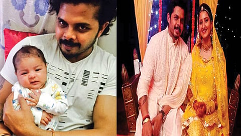 ಶ್ರೀಶಾಂತ್ ತನ್ನ ಮಗುವಿನೊಂದಿಗೆ- ಹೆಂಡತಿಯೊಂದಿಗೆ