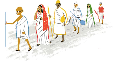 ಗೂಗಲ್ ಬಿಡಿಸಿದ ದಂಡಿ ಸತ್ಯಾಗ್ರಹದ ಡೂಡಲ್