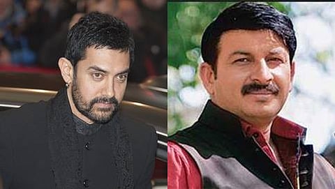 ಸಂಸದ ಮನೋಜ್ ತಿವಾರಿ ಹಾಗೂ ನಟ ಅಮೀರ್ ಖಾನ್ (ಸಂಗ್ರಹ ಚಿತ್ರ)