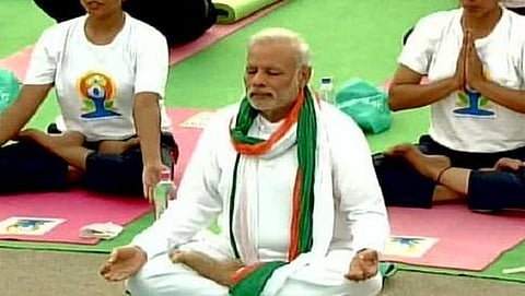 ಅಂತಾರಾಷ್ಟ್ರೀಯ ಯೋಗ ದಿನದಂದು ಯೋಗಾಭ್ಯಾಸ ಮಾಡುತ್ತಿರುವ ಮೋದಿ(ಸಂಗ್ರಹ ಚಿತ್ರ)
