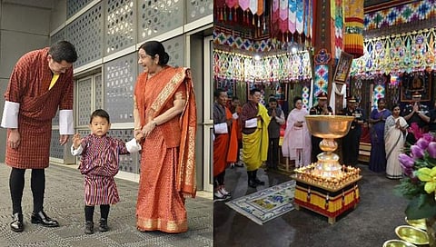 ಭೂತಾನ್ ದೊರೆ ವಾಂಗ್ಚುಕ್ ಕುಟುಂಬದೊಂದಿಗೆ ಸುಷ್ಮಾ