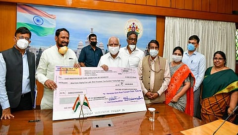 ಕೋವಿಡ್ ನಿಧಿಗೆ ದಿನದ ವೇತನ ನೀಡಿದ ಕೆಎಸ್ಆರ್ಟಿಸಿ ಸಿಬ್ಬಂದಿ