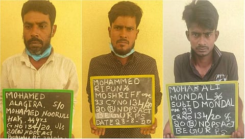 ಬೆಂಗಳೂರು: ಮಾದಕವಸ್ತು ಮಾರುತ್ತಿದ್ದ ಮೂವರ ಬಂಧನ, 11 ಕೆ.ಜಿ ಗಾಂಜಾ, 4.40 ಲಕ್ಷ ನಗದು,ವಶ