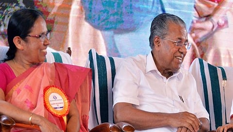 ಕೆ ಕೆ ಶೈಲಜಾ ಮತ್ತು ಮುಖ್ಯಮಂತ್ರಿ ಪಿಣರಾಯಿ ವಿಜಯನ್